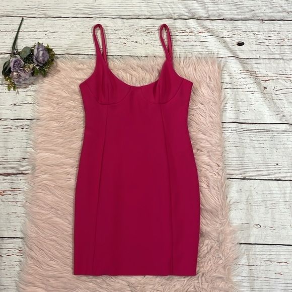 BEC & BRIDGE amelie short mini dress magenta neon pink bodycon - Picture 2 of 10